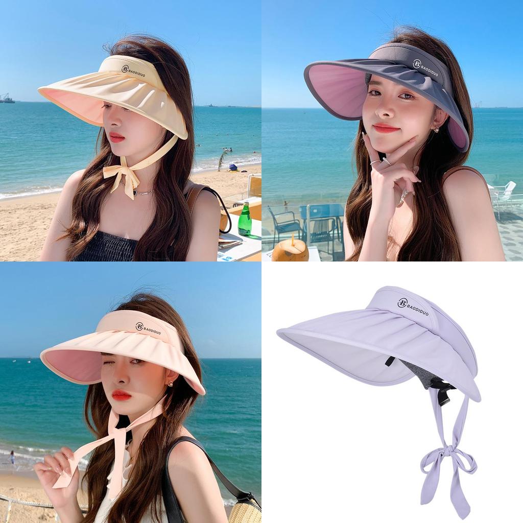 Modischer Sonnenschutzhut aus Eis-Seide mit atmungsaktivem Material und Buchstabenakzenten für Damen