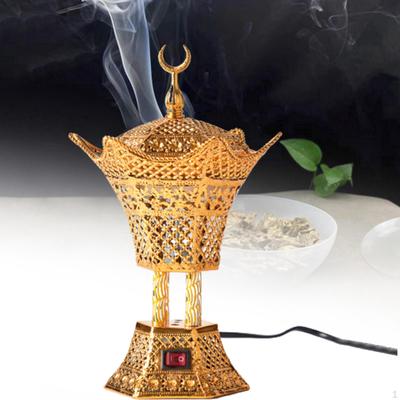 Elektrisk rökelsebrännare Oud Frankincense Harts för Yoga Arom Sovrum Gyllene
