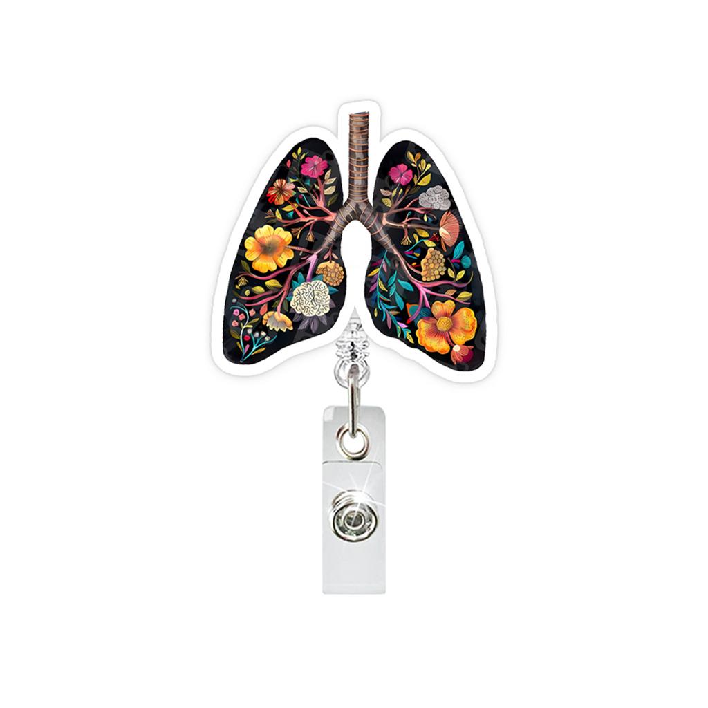 Creative Lung Organs Badge Reels Retractable Badge Holder Retractable Keychain Badge Reel Id Badge Holder Clip Key Ring