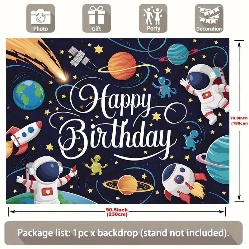 Party Backdrop Astronaut Space Flat Celebrations Bars Cafes Restaurants Clubs Event Backdrop Decoration Birthday Party Decor