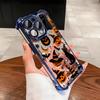 Halloween Black Cat Pumpkin Bat Pattern Phone Case For iPhone 17 16 15 14 13 12 11 Pro Max 15 16 Plus 17Air Airbag Plating Cover