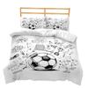 Basketball Football 3D Digital Printed Bed Kit Three Piece Quilt Cover