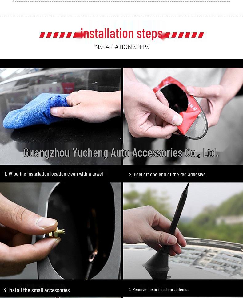 Punch-Free Shark Fin Car Antenna with Signal Enhancement for Roof Installation