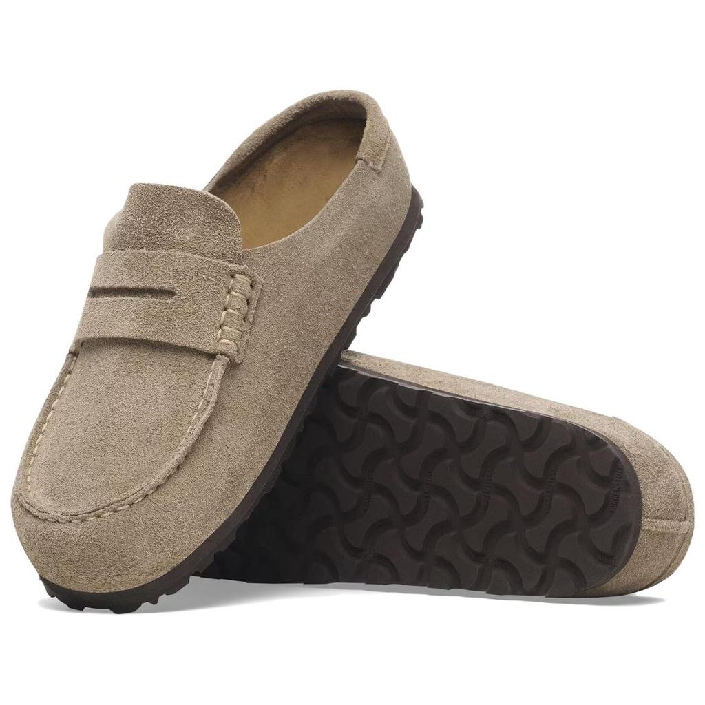 Birkenstock Naples Wrapped Fashion Comfortable Outdoor Breathable EVA Rubber Sole Anti-Wear Closed-Toe Slippers Unisex slippers Gray-Brown 1029675