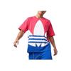 Adidas Originals Trifoliate Colorblock Logo Casual Short Sleeve T-Shirt Men Tops Red GE6222