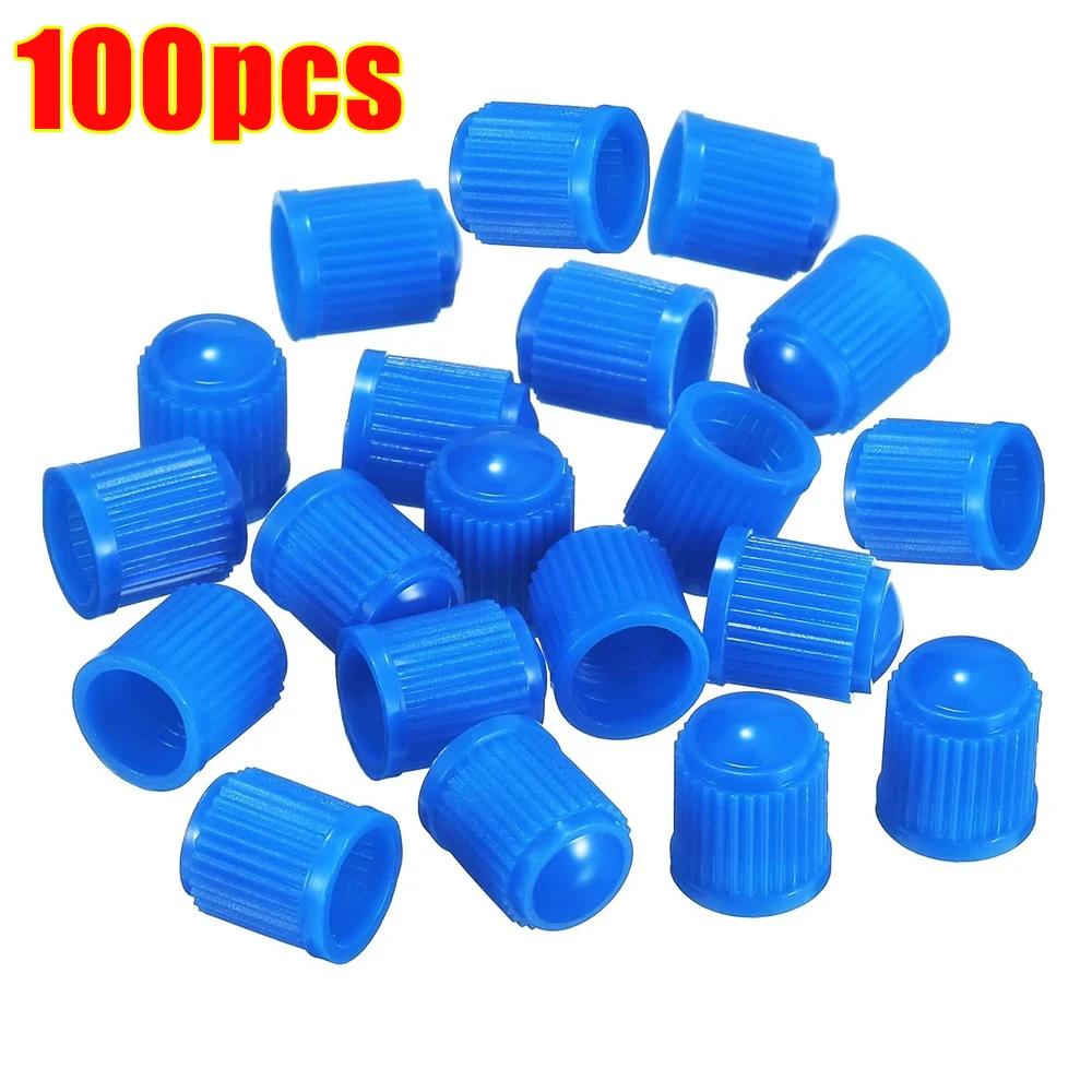 100pcs Car Tire Valve Plastic Black Bike Tyre Valve Caps with O Seal Ring Dome Shape Dust Valve for Car Bicycles Motorcycles