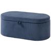 Storage Ottoman, Corduroy Upholstered Ottoman Storage Box with Padded Seat, 105 X 51 X 49 Cm, Blue