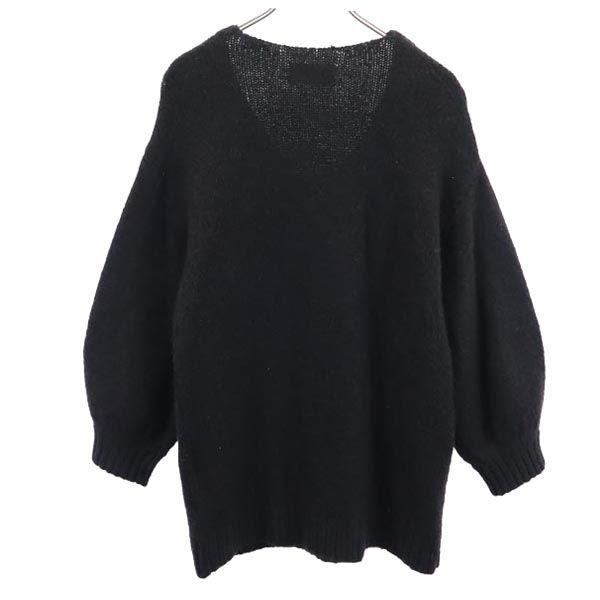 AMERI UNDRESSED Long Sleeve V Neck Knit F Black Sweater Women Used
