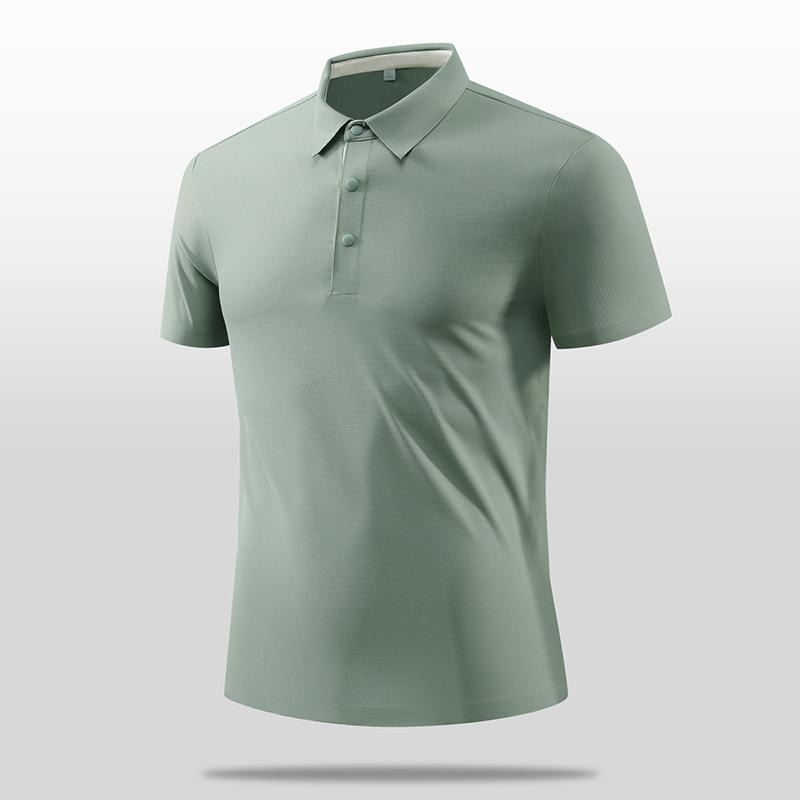 Solid Color Short Sleeved Polo Shirt Short Sleeved T-shirt for Men, Simple Business Casual Men, Lapel T-shirt