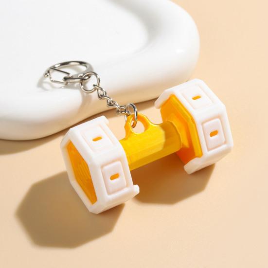 Keychain Pendant 3D Printed Dumbbell Charm Gym Keyring Sports Style Fitness Key Holder Backpack Accessories