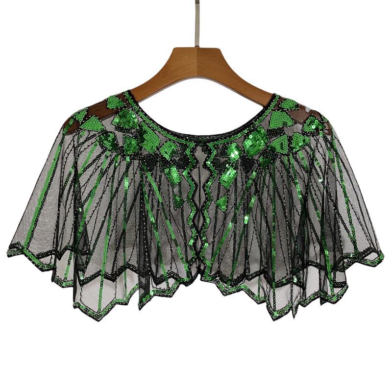 Vintage paljettkappa aftonklänning: Stickad kofta sjal för kvinnor