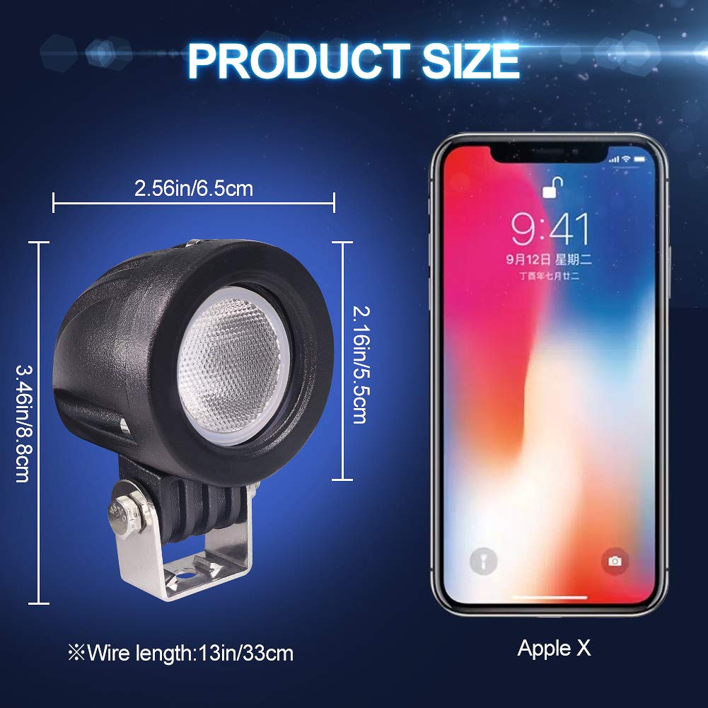 X-STYLE LED Work Light, Work Light, Motorcycle Fog Lamp, 12 V, 24 V, 10