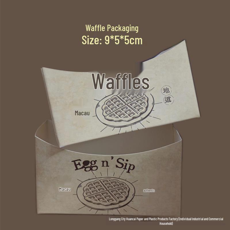 Kraft Paper Waffle Box for Egg Waffles: Available in Small or Large Batches