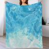 Ocean Turquoise Throw Blanket Soft Plush Blanket As Housewarming Gift