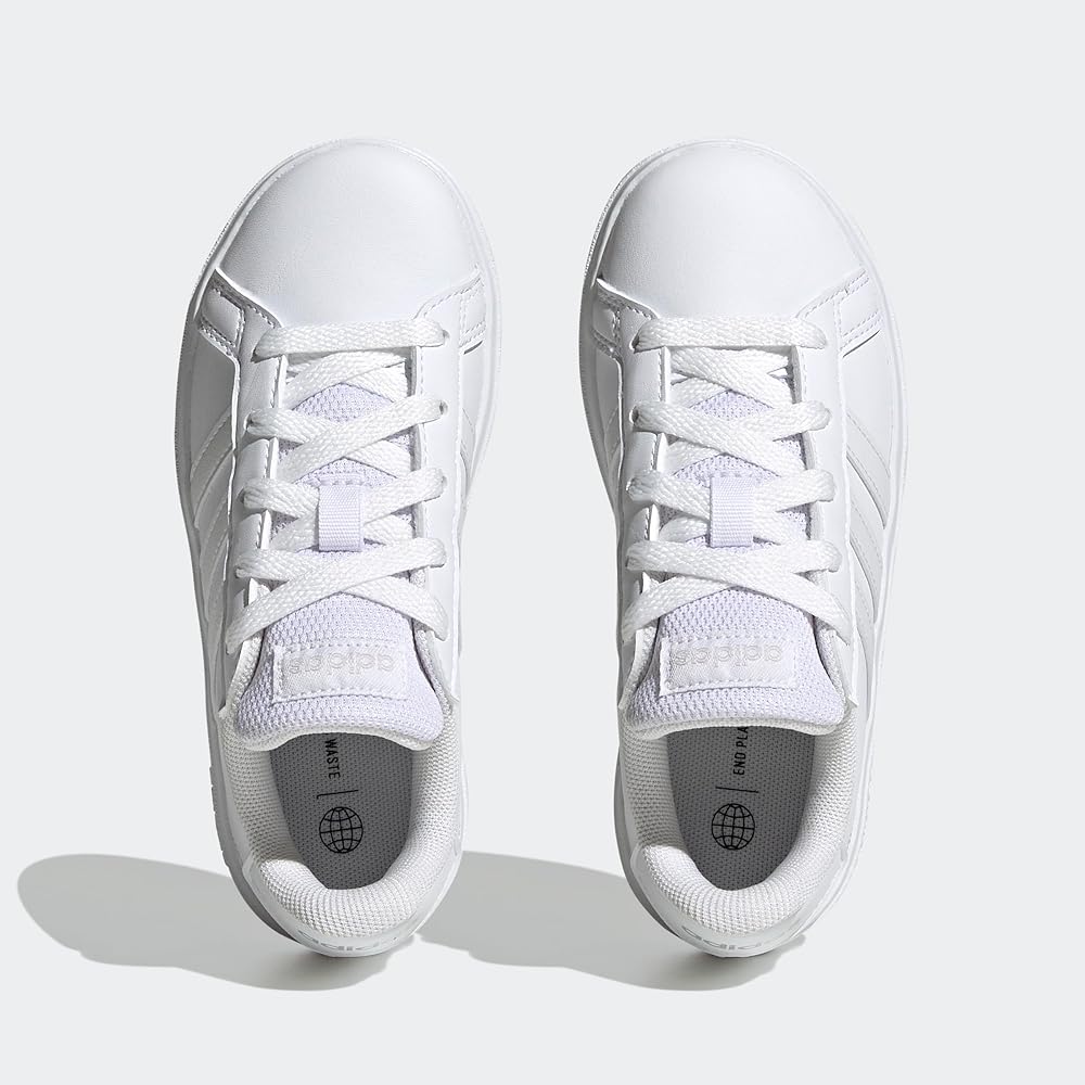 Adidas Grand Court 2.0 Kids Sneakers Unisex Footwear White/Grey 17.5 Cm