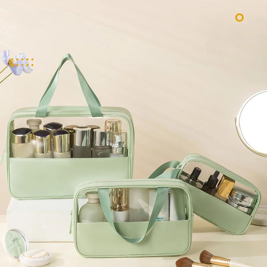 1PCS Unisex PVC Travel Toiletry Bag Large Capacity Translucent Waterproof Makeup Organizer for Women Men