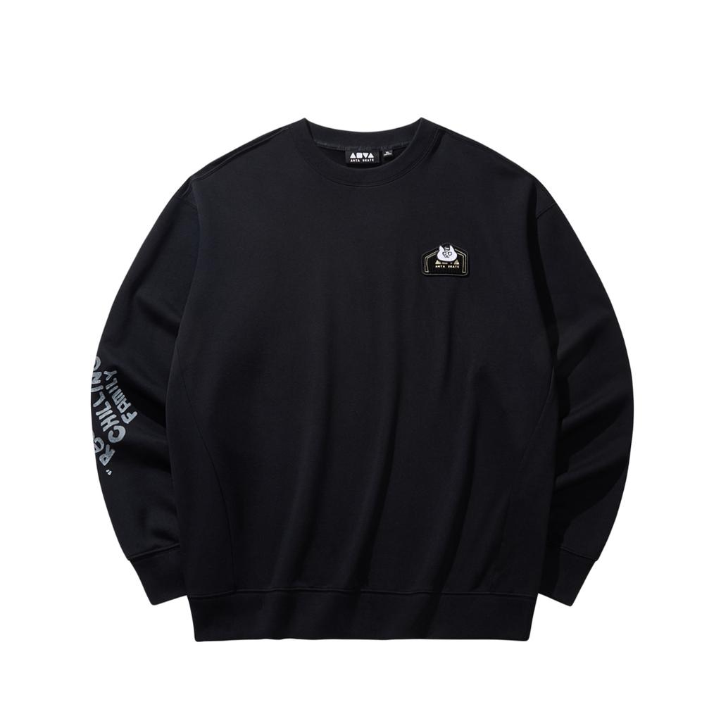 Anta Loose Fit Round Neck Letter Print Comfortable Casual Sweatshirt Unisex Sweatshirt 172538703-3