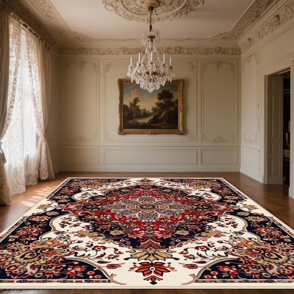 Persian Red Carpets for Living Room Washable kitchen floor carpet Bohemian Rugs for Bedroom Non-slip Lounge Rug Mat for Children