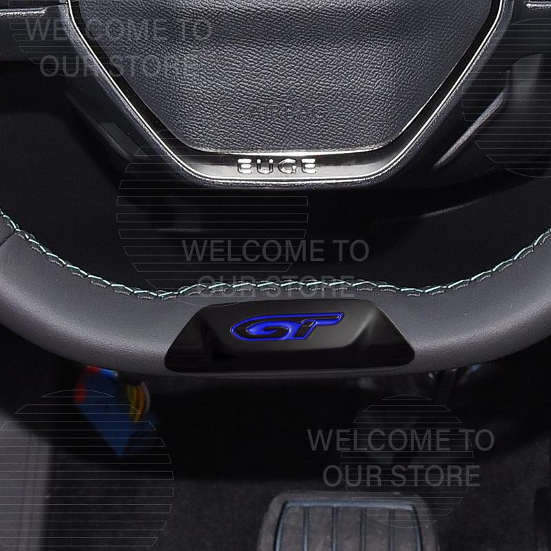 VZQR9 Car Decor Metal GT Emblem 3D Sticker For Peugeot 5008 208 508 4008 3008 GT Line Steering Wheel Badge Decals