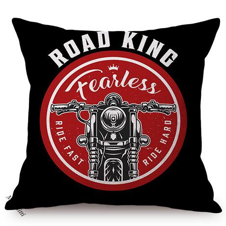 Vintage Motorcycle Club New York Motor Race Funky Throw Pillow Case Black Letter Print Live Fast Die Young Sofa Cushion Cover
