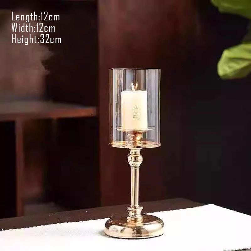 European luxury candlestick+candle,Romantic candlelight dinner prop,home room decor,modern wedding decoration Art ornaments Gift