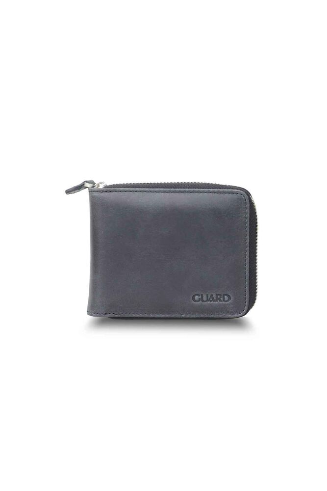 

Guard Antique Black Zippered Horizontal Mini Leather Wallet чорний
