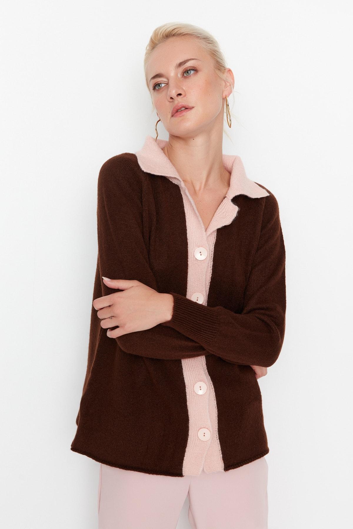 

Кардиган - Коричневый - Классический крой
