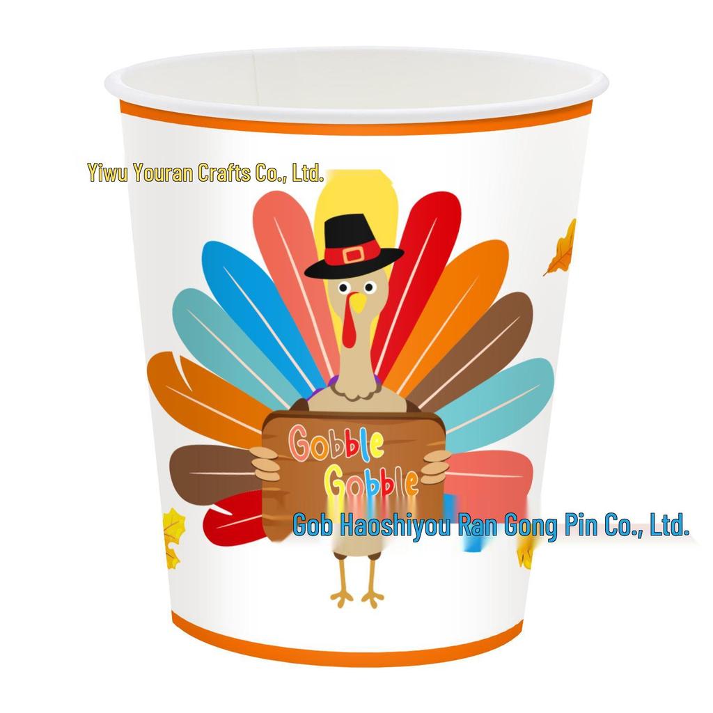 Thanksgiving Turkey Autumn Disposable Party Set: Plates, Tablecloth & Napkins