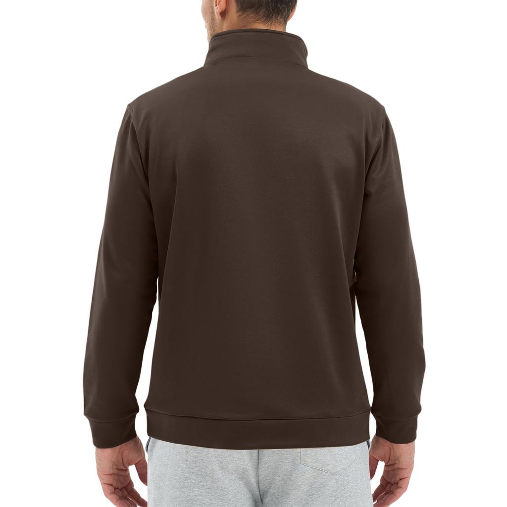 Men's Casual Long-Sleeved Collared Quarter-Zip Sweatshirt