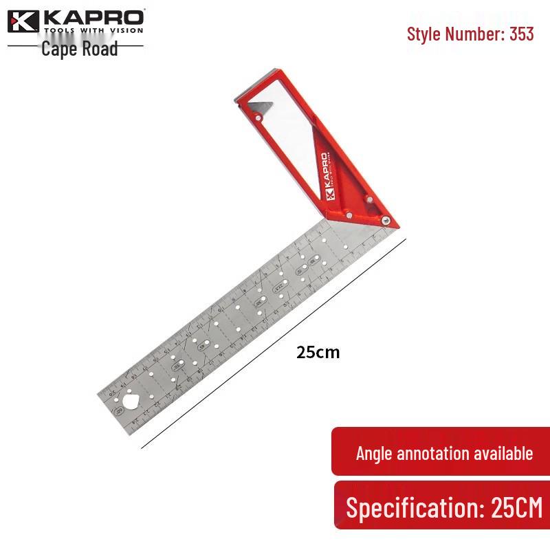 Kaipulu Stainless Steel 90° Corner Ruler for Woodworking, Right Angle Multifunctional Scale