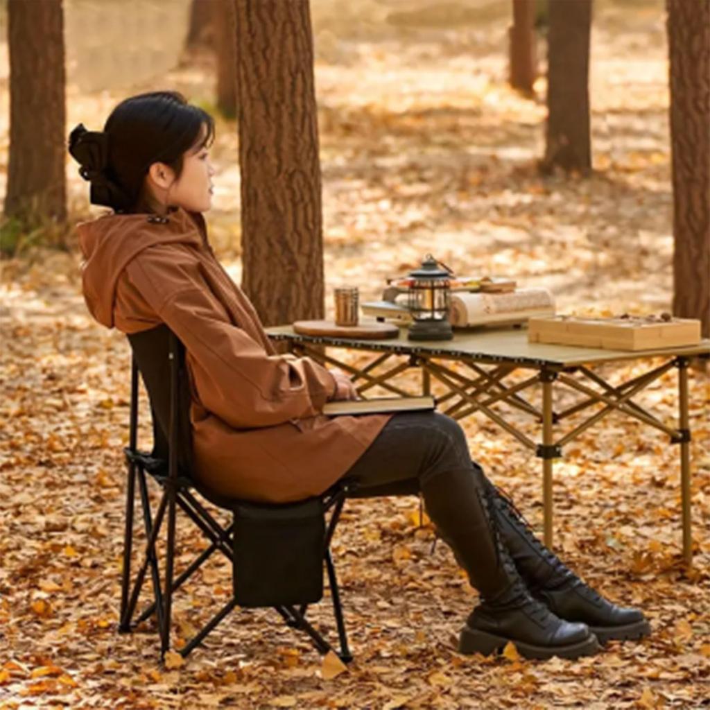 HZT Folding Chair Camping Chair Heavy Load Capacity of 150kg Lightweight Opens and Closes In 1 Second Carbon Steel Material Ultra Durable Material