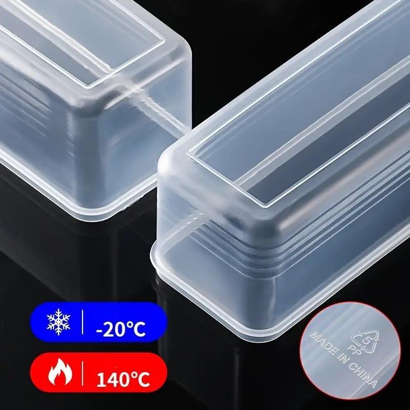 1 Pack Kitchen Long Rectangular Food Storage Containers, Plastic Reusable Refrigerator Organizer Boxes CDN