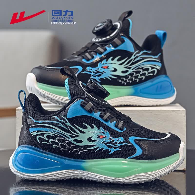 Warrior WZ-2227 Boys Mesh Running Shoes with Rotary Buckle 38