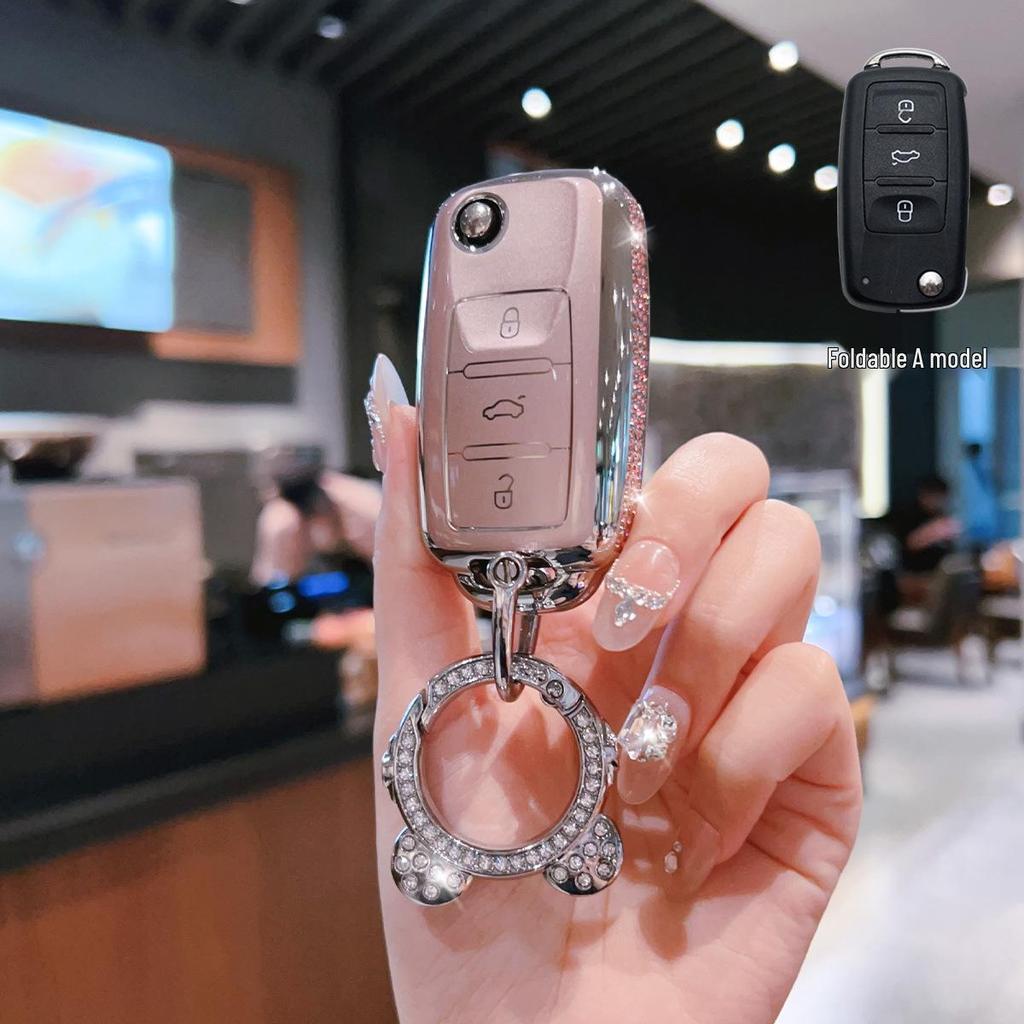 Volkswagen Bora High-End Vollabdeckung Schlüsseletui - Premium Personalisierte Schutzhülle mit Schnalle