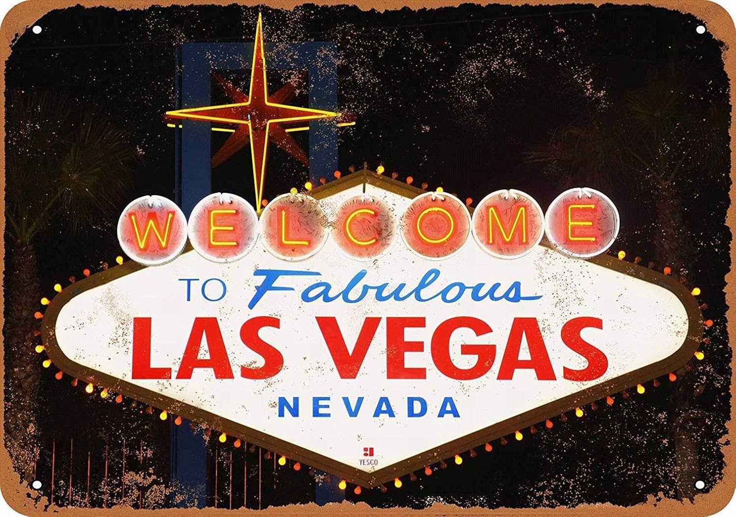 Welcome to Fabulous Las Vegas Vintage Decorative Metal Tin Sign  Inches Metal Tin Sign 20x30cm（7.8x11.8inch）
