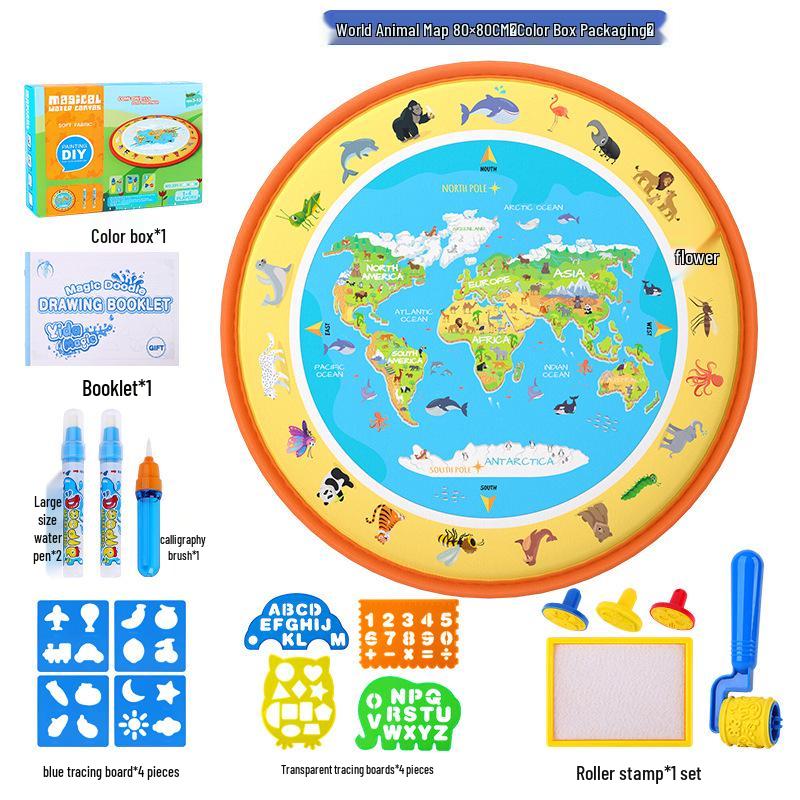 Magic Water Drawing Mat - 100×80cm Colorful Painting & Writing Blanket for Kids