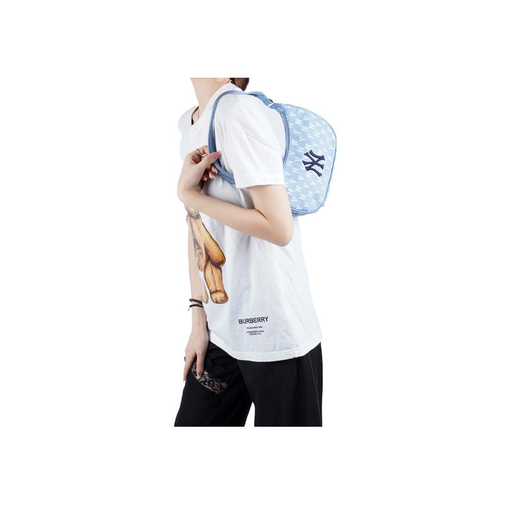New MLB Monogram Collection Polyester Shoulder Bag, Handbag, Shoulder Bag Women's Baby Blue 3ABQS012N-50BLL