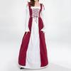 Halloween Dress Maxi Square Neck Royal Vintage Tight Waist Cosplay Dress for Party