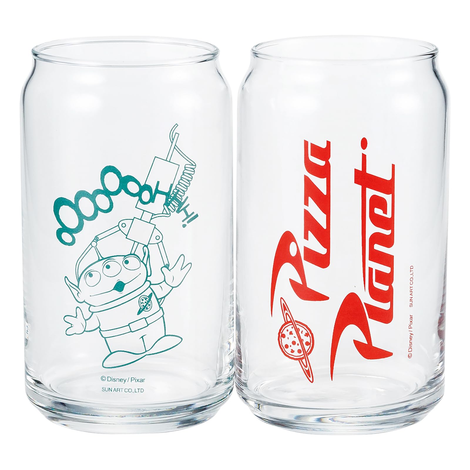 

Sun Art Disney Pixar Toy Story Alien Pizza Planet Glasses, Pair, Tin-Shaped, Approx. 360ml, Made in Japan, SAN4065
