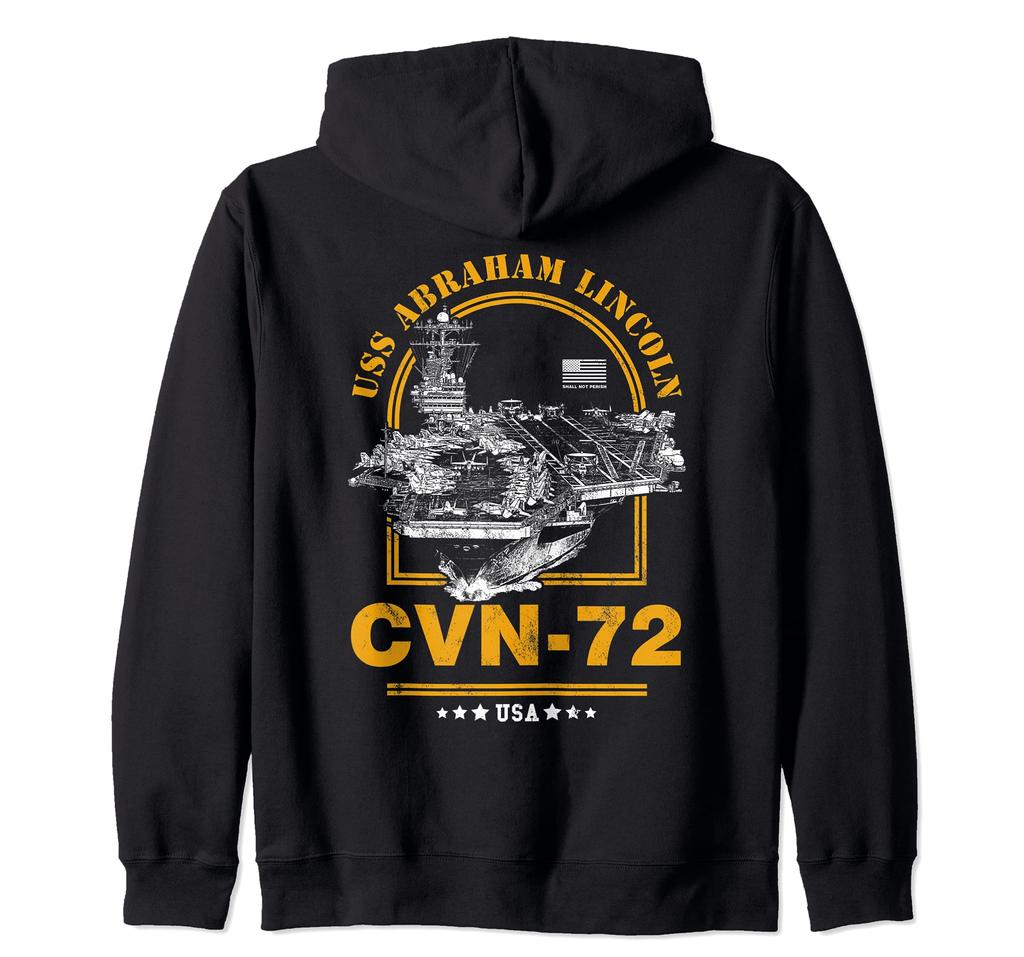 US Navy Aircraft Carrier Abraham Lincoln Abraham Hoodie CVN-72 (USS Lincoln) Zip-Up