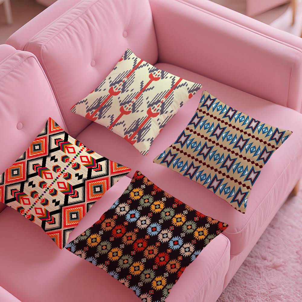 ART Native Fabric Pattern Pillow Case Pattern Printing Pillowcase Living Room Sofa Cushion Cover Bedroom Room Decor