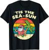 NEW! Tis The Sea Sun Santa Beach Summer Christmas In July Tee - MADE IN USA
