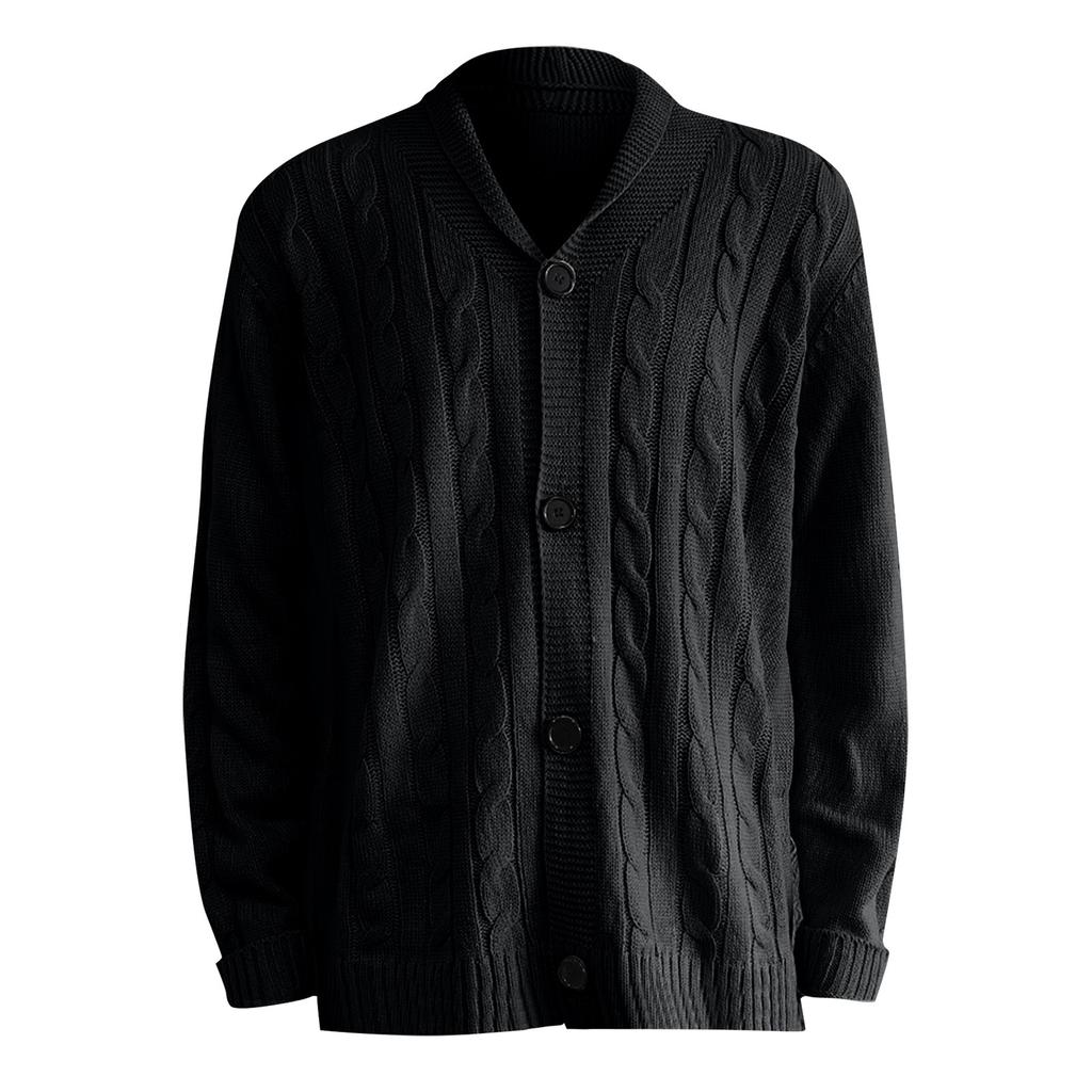 Men's Cardigan Casual Shawl Long Sleeve Button Knitting Sweater
