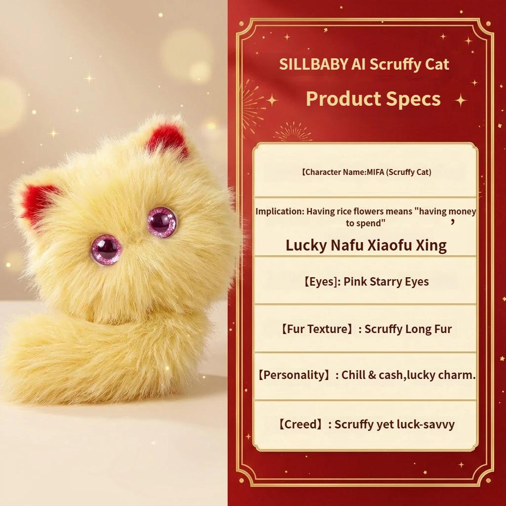 AI Scruffy Cat  Robot Plush Toy Voice Interactive Child Growth Learning Companion Soothing Large Model Pet Doll