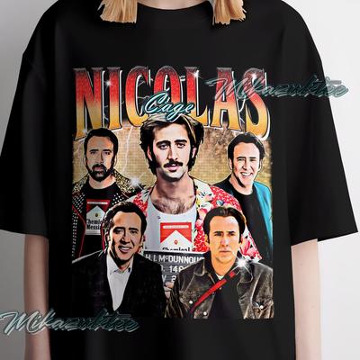 Nicolas Cage Vintage Style Graphic Tee, DTG Printed Shirt