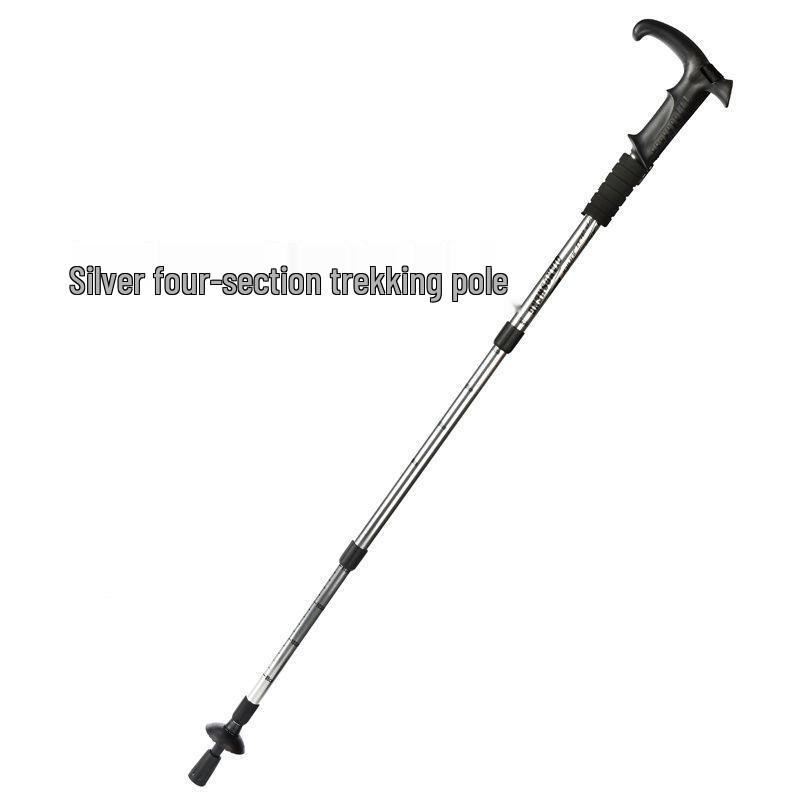 Leichter, faltbarer Senior Nordic Walking Trekkingstock mit geriffeltem 4-teiligem Teleskopgriff