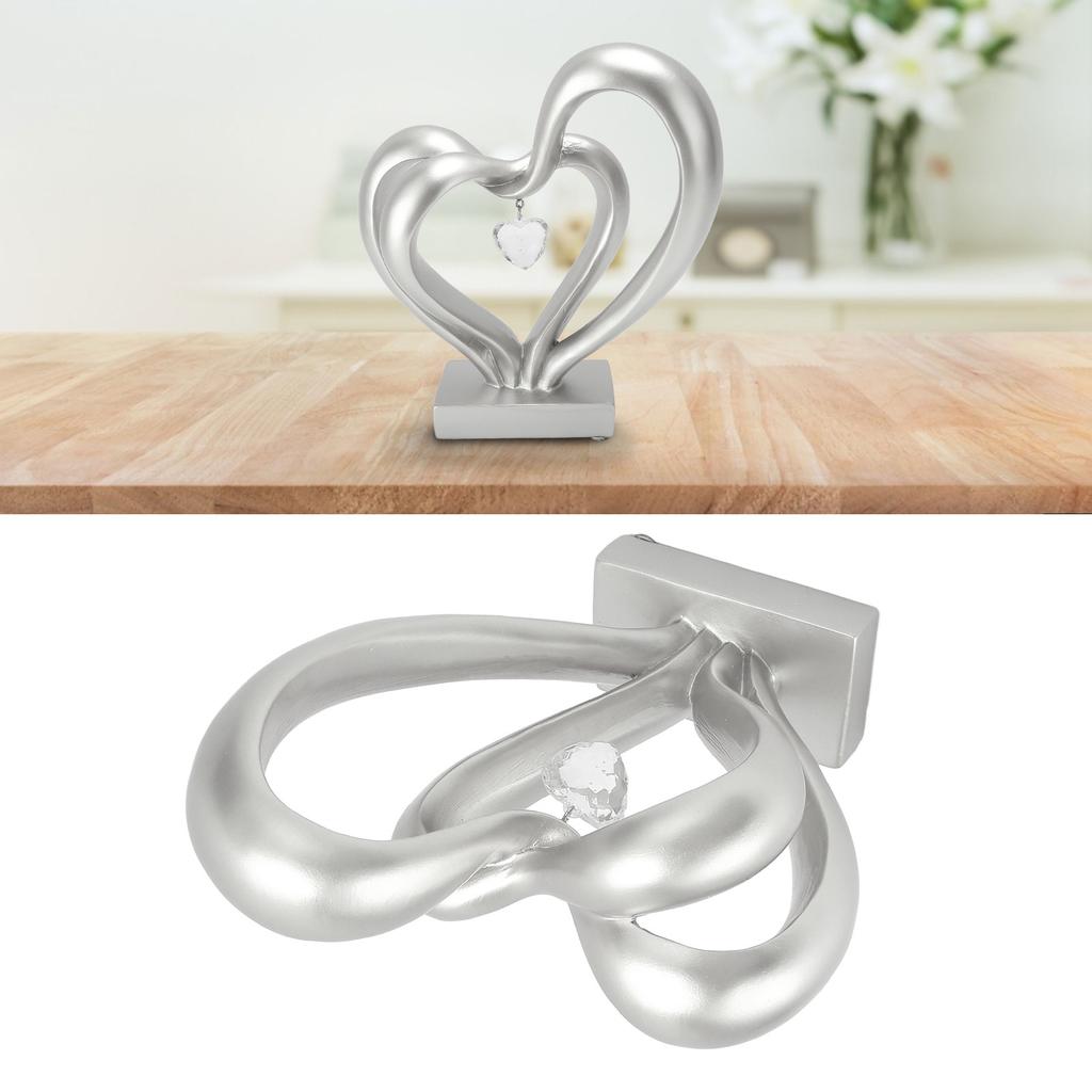 Sculpture Double Cœur Résine Statues Cœur Romantique Sculpture d'Amour pour Couple Statue d'Amour Statues Cœur Mariage Anniversaire