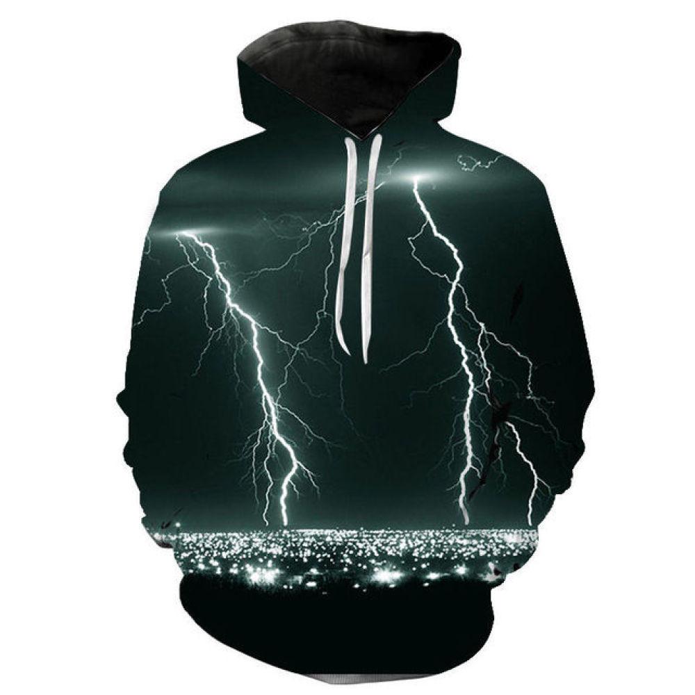 Frühling Herbst Mode 3D Druck Blitz männer Hoodie Sweatshirt Casual Langarm Pullover Streetwear Mit Kapuze Übergroße Tops