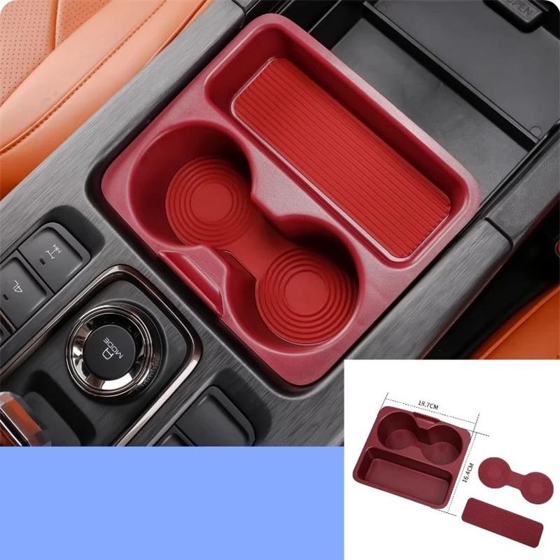 For GWM Haval H9 2024 + Car Style Center Console Armrest Storage Box Water Cup Holder Organizer Container Tray Cover Accessories