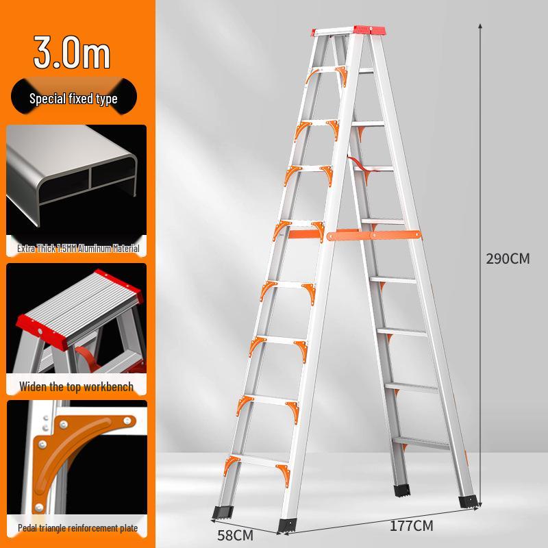 Ruiyang Aluminum Alloy Portable 2m A-frame Folding Ladder